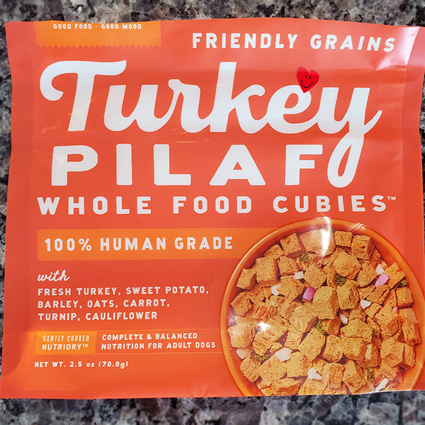 Friendly Grains, Turkey Pilaf, freeze-dried cubies